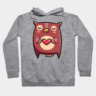 Owl with Heart Hoodie